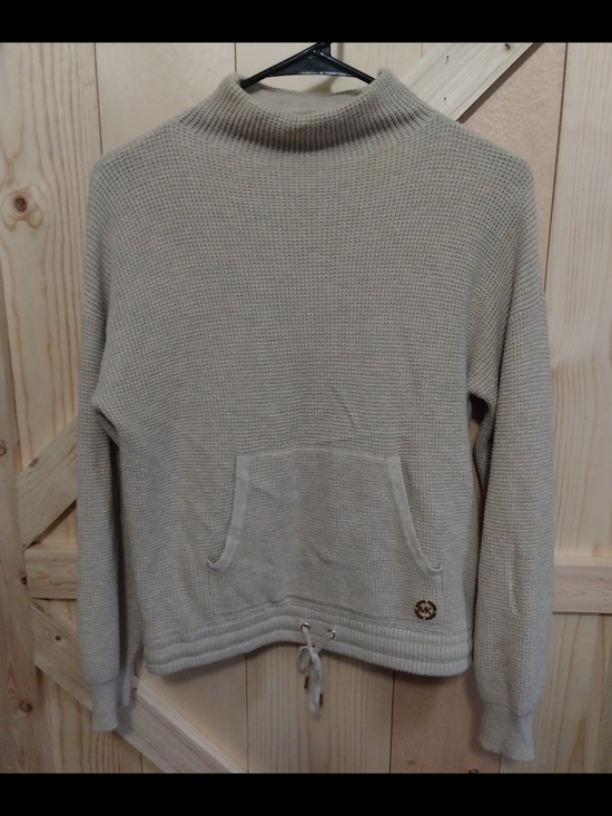 MICHAEL Michael Kors Sweaters - MICHAEL Michael Kors Cream Waffle Knit Mock Neck Pullover
